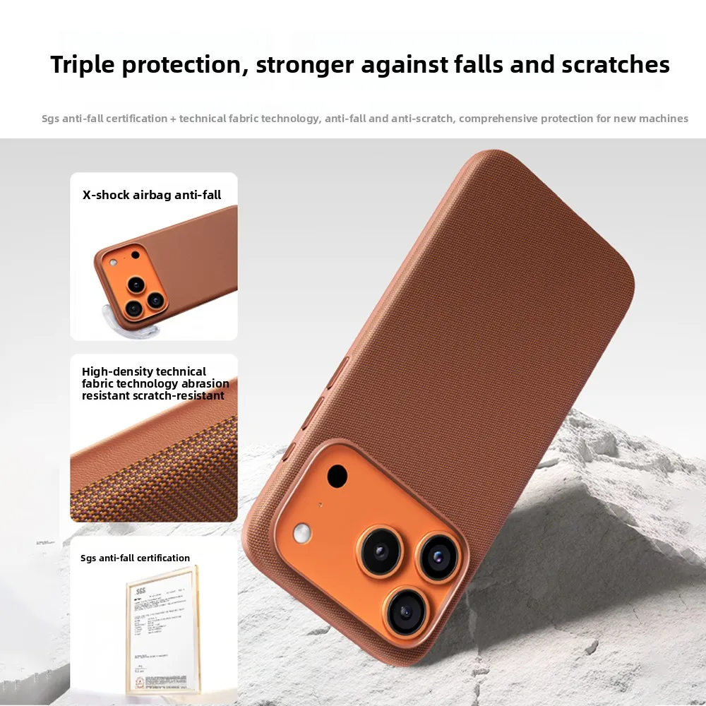 Tech Woven Magnetic Adsorption Phone Case for Iphone 17 Air 16 15 14 13 Pro Max TechWoven for Magsafe Wireless Charge Cover 3