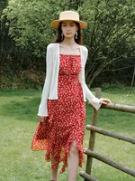 DUSHU Romantic Atmosphere Floral Ruffled Dress New Summer Style Dynamic Women’s Women Casual Loose Women Dress 24DS82482