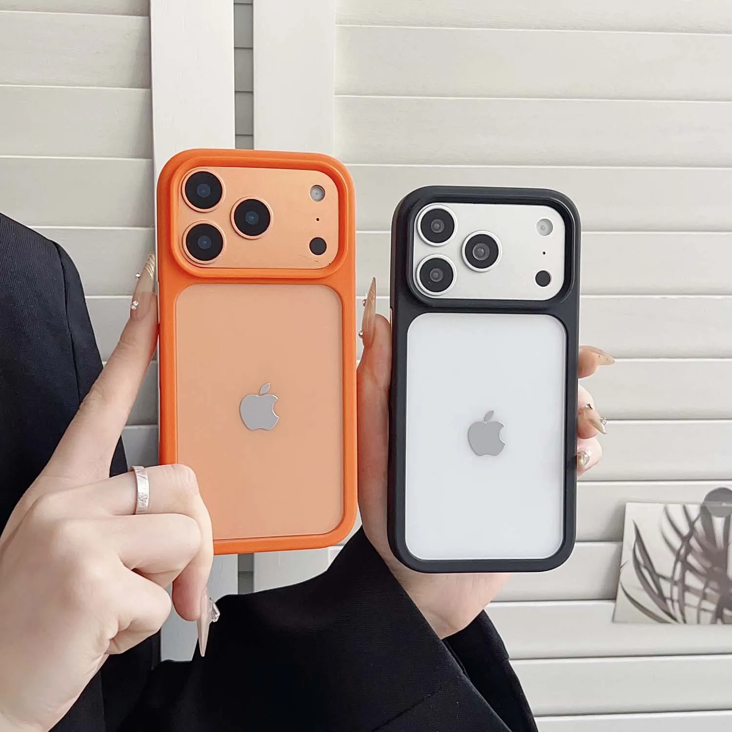 Transparent Skin Feel Shock Resistant Phone Case with TPU Border and Hardware Buttons