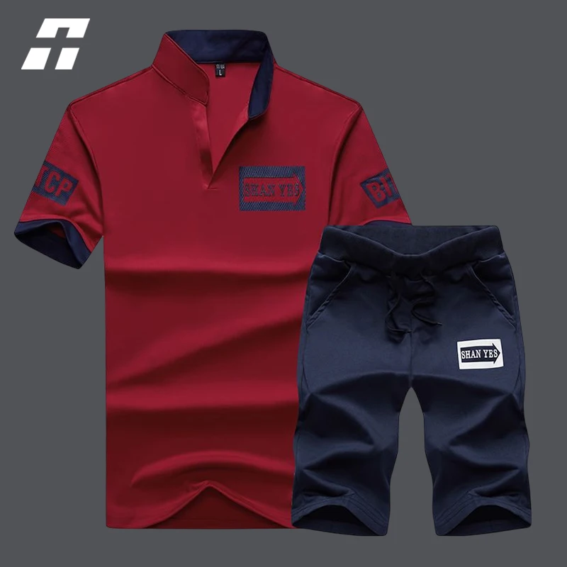Set da uomo estivo 2023 tuta manica corta da uomo Set da due pezzi t shirt stampata con scollo a