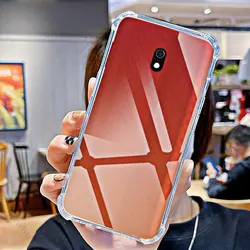 Crystal Clear Anti-Scratch Shockproof Silicone Phone Case for Redmi 8A (Clear)