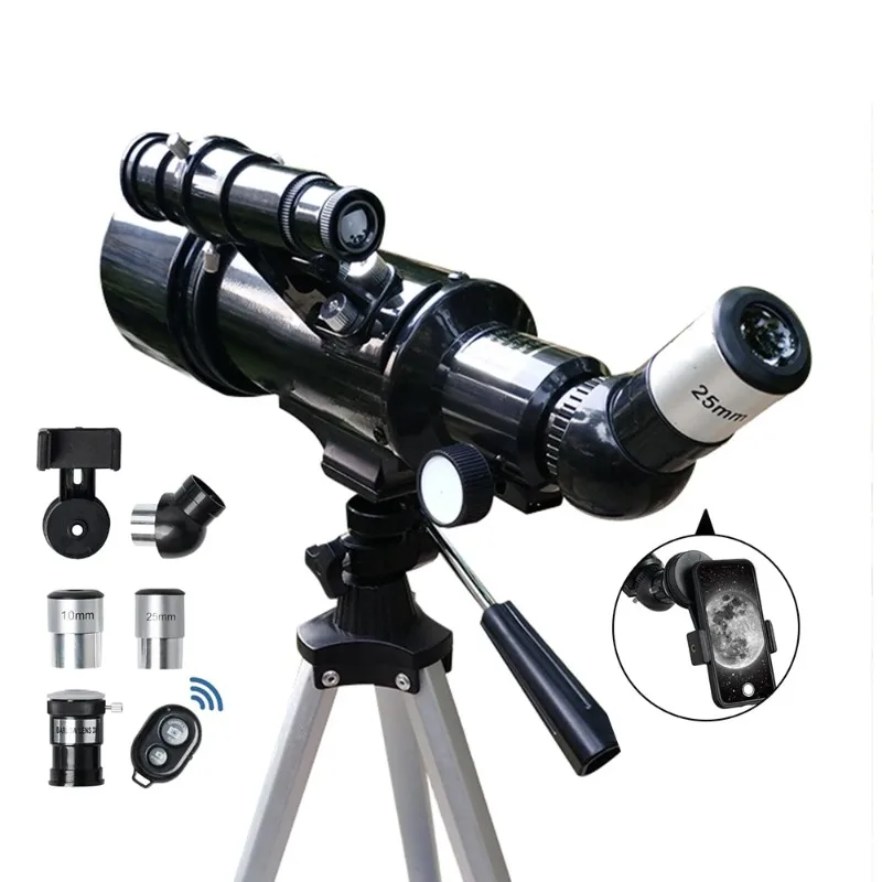 

High End Telescope 70mm Aperture 400mm AZ Mount Astronomical Refracting For Kids Adults