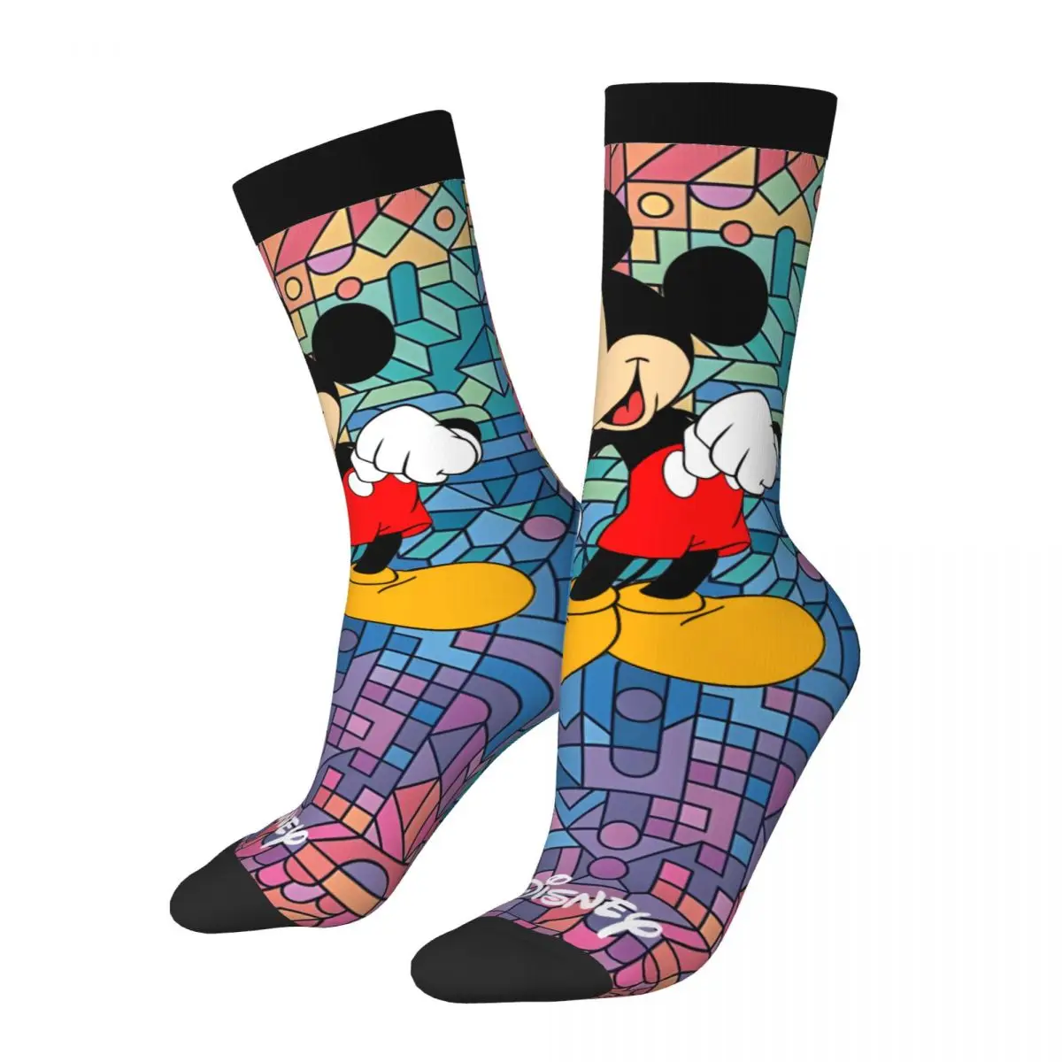 thumbnail image 1 of Calcetines divertidos y alegres para hombre, estilo retro Harajuku, Mickey Mouse, hip hop, con estampado novedoso, regalo estampado, 1 of 7