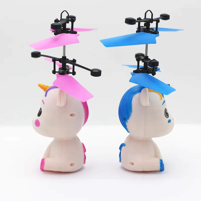 1 Pc Induction Unicorn Helicopter Toy Suspended Children's Induction Aircraft Toy Rechargeable Birthday Gift 3