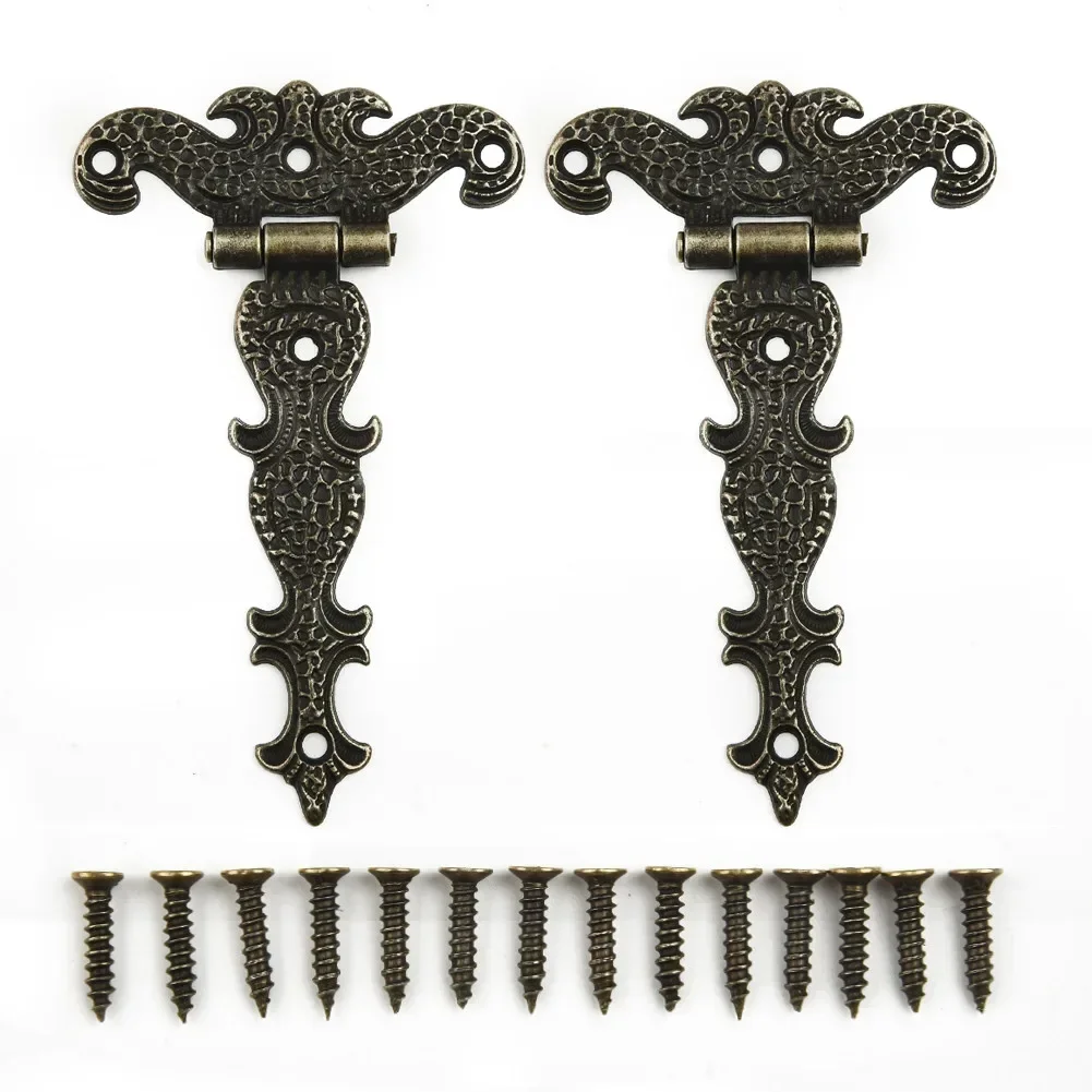 2pcs Bronze Zinc Alloy Hinge Furniture Fittings Butt Hinges Antique Wooden Box Decorative Hinge Repair Kit Furniture For Home