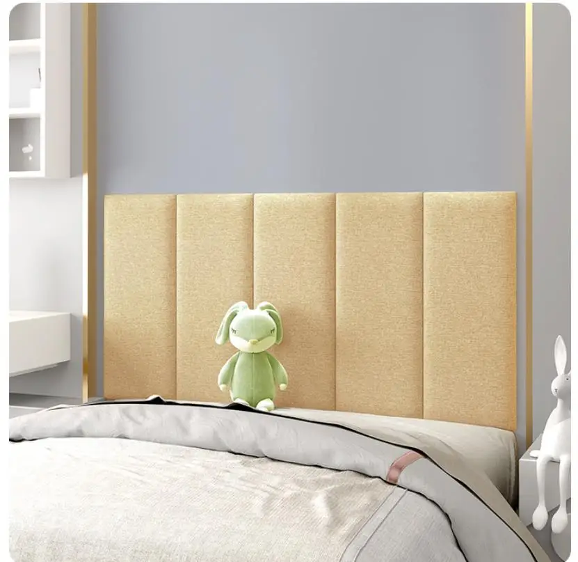 Peel and Stick Headboard 3D Wall Stickers Suitable Large Double Bed and Largesound Insulation Wallboard Padded Wallboard Home