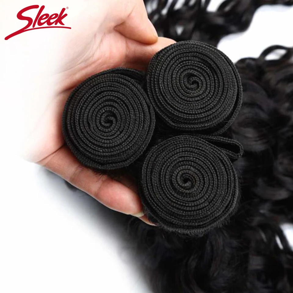 Sleek Water Bundles Human Hair Bundles 28 inches Remy Hair 1 3 4 Peruvian Weave Human Extensions Deep Wave