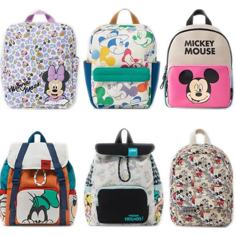 Cartoon Disney Mickey Mouse plecak dla kobiet Minnie Mouse płócienny tornister moda plecak o dużej pojemności dziewczyny Mochila