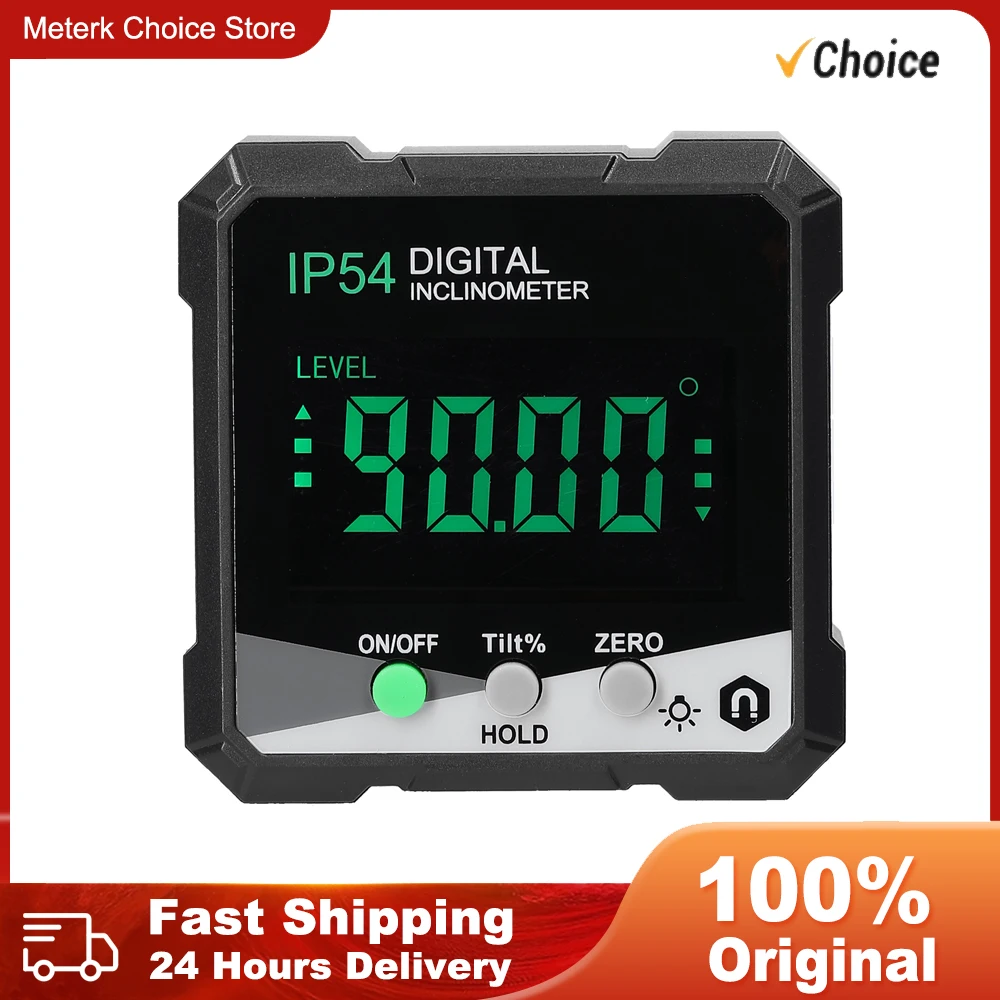 Digital Inclinometer LCD Angle Protractor Backlight Slope Meter 4*90&deg; IP54