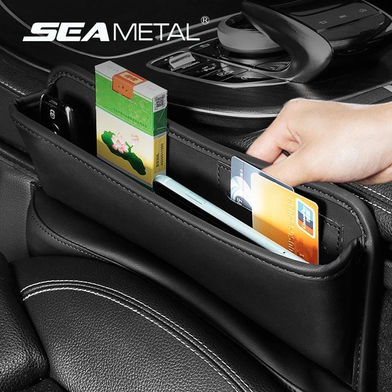 Car Seat Slot Storage Box PU Leather Gap Plug Filler Organizers Crevice Phone Holder Organizer Interior Decoration Accessories | Автомобили
