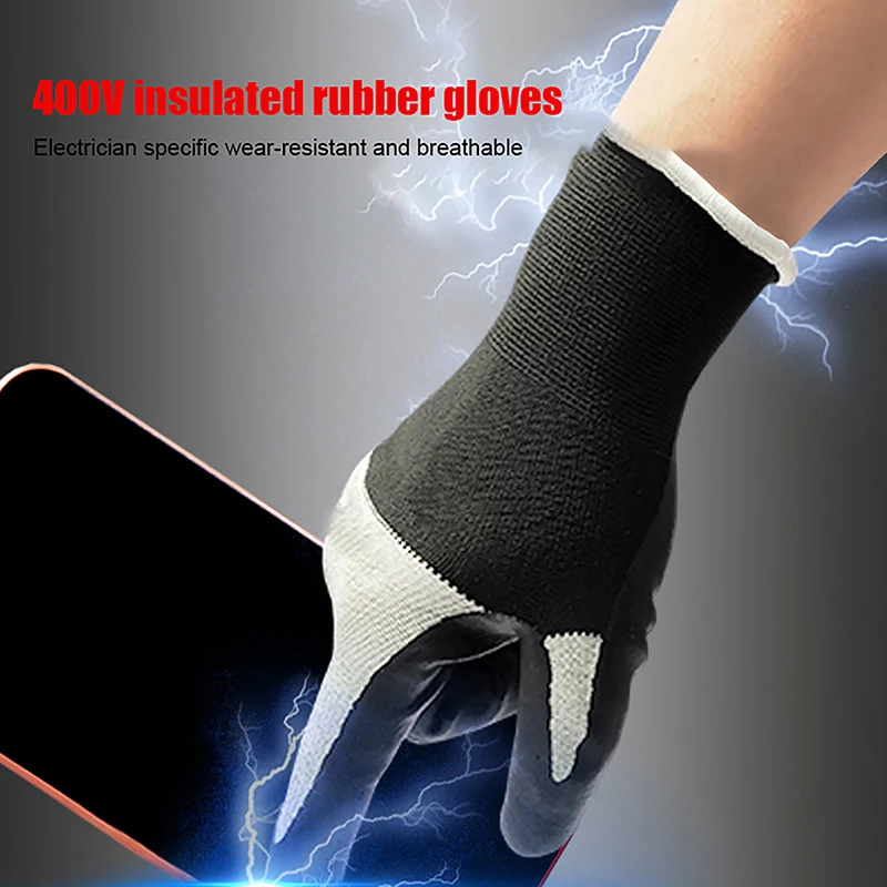 Insulating Gloves Ultrathin Electrician Insulating Gloves Withstanding Voltage 400V/500V Rubber Touch Screen