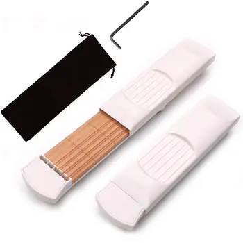 초보자용 포켓 어쿠스틱 기타 연습 도구, 6 프렛/4 프렛 핑거 보드 코드 트레이너 휴대용 가제트, 드롭 쉬핑