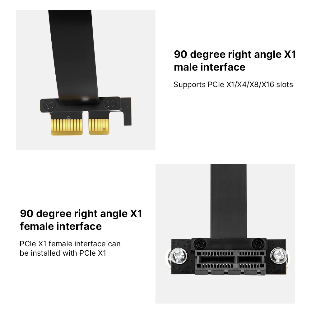 10CM PCIE 3.0 연장 케이블 PCI-E 1X to 1X 플렉시블 라이저 카드 어댑터 금도금 그래픽 카드 리본 케이블 마이닝 GPU용