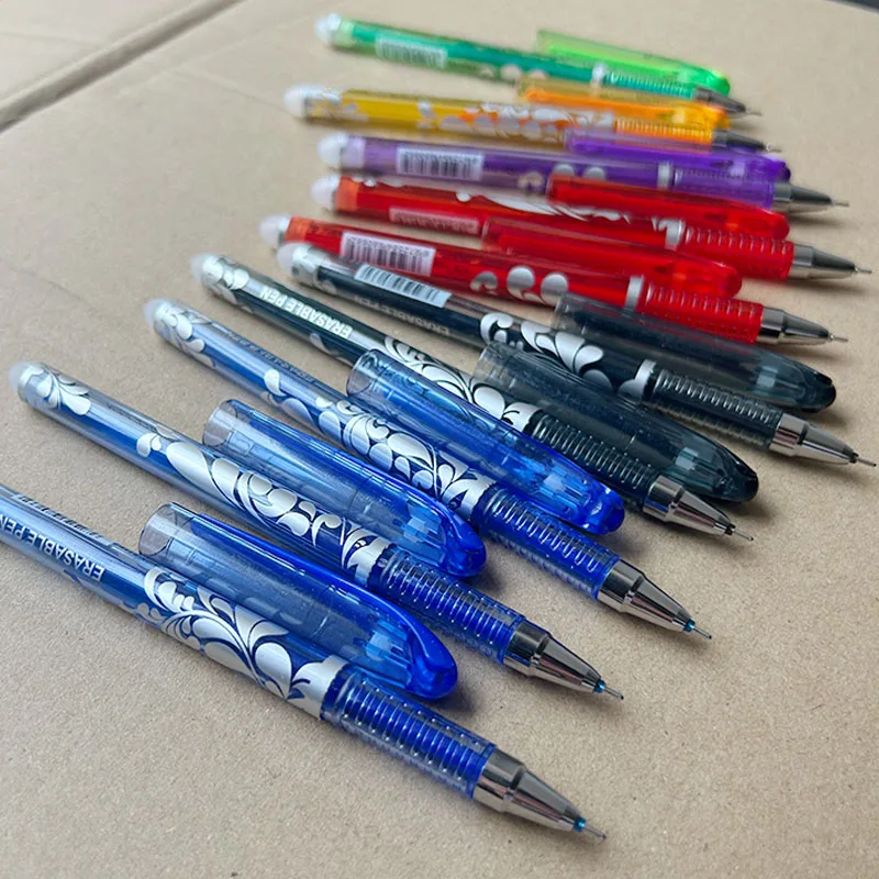 10pcs Set Erasable Gel Pen, 0.5mm, Black/Blue/Green/Red - Thermosensitive, Plastic Holder Ideal for Office and School Use Pens