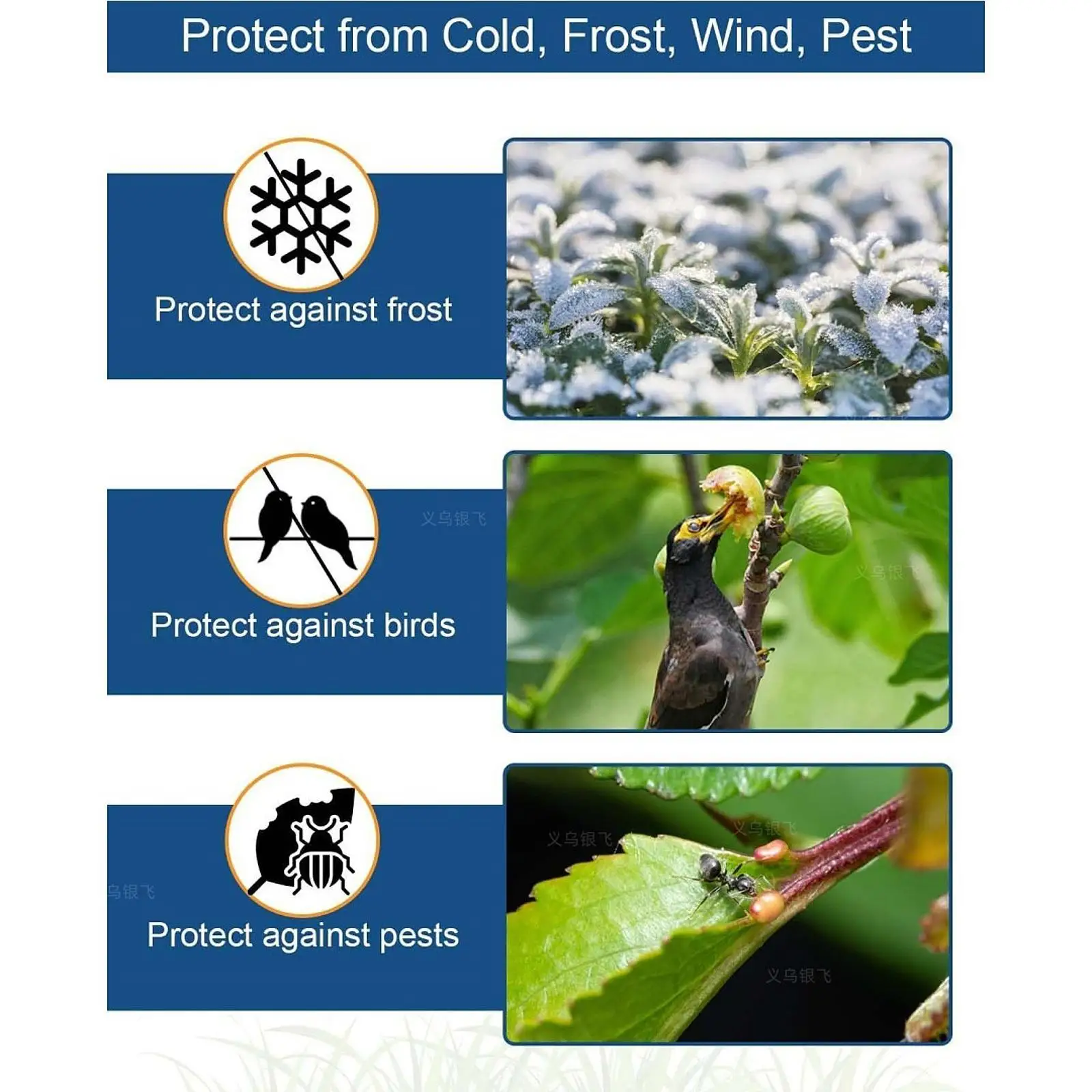 Plant Cover Freeze Protection Breathable, 10 x 30 ft Frost Cloth Plant Blanket Tree Wrap for Vegetable, Greenhouse, Cold Weather