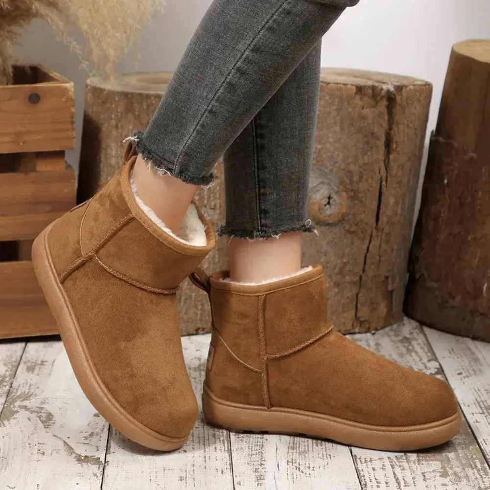 2025 Fashion Winter Brown Short Boots New Platform Shoes Push Size Ankle Boots for Women Waterproof and Warm Snow Boots
