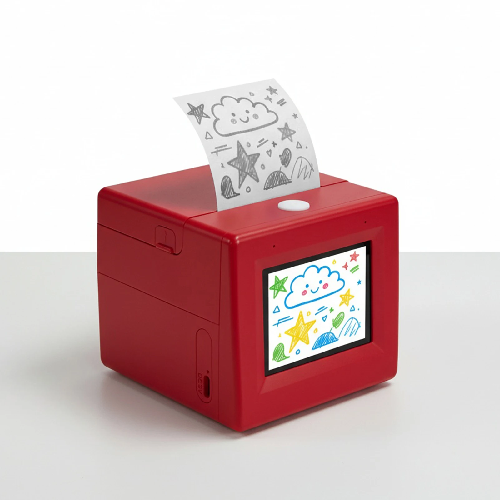 스마트 AI 음성 스티커 프린터 박스(디스플레이 포함) 잉크리스 휴대용 스티커 제작기(가정, 사무실, 학습 및 DIY 프로젝트용)