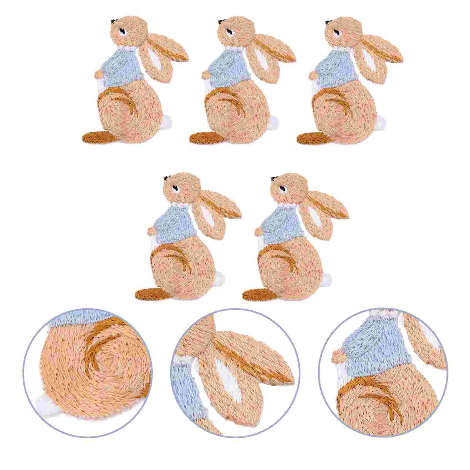 Applique Bunny Cloth Patch Rabbit Embroidered Clothes Decor Diy Badges Needlecraft Decorative Repair Handmade Accessories