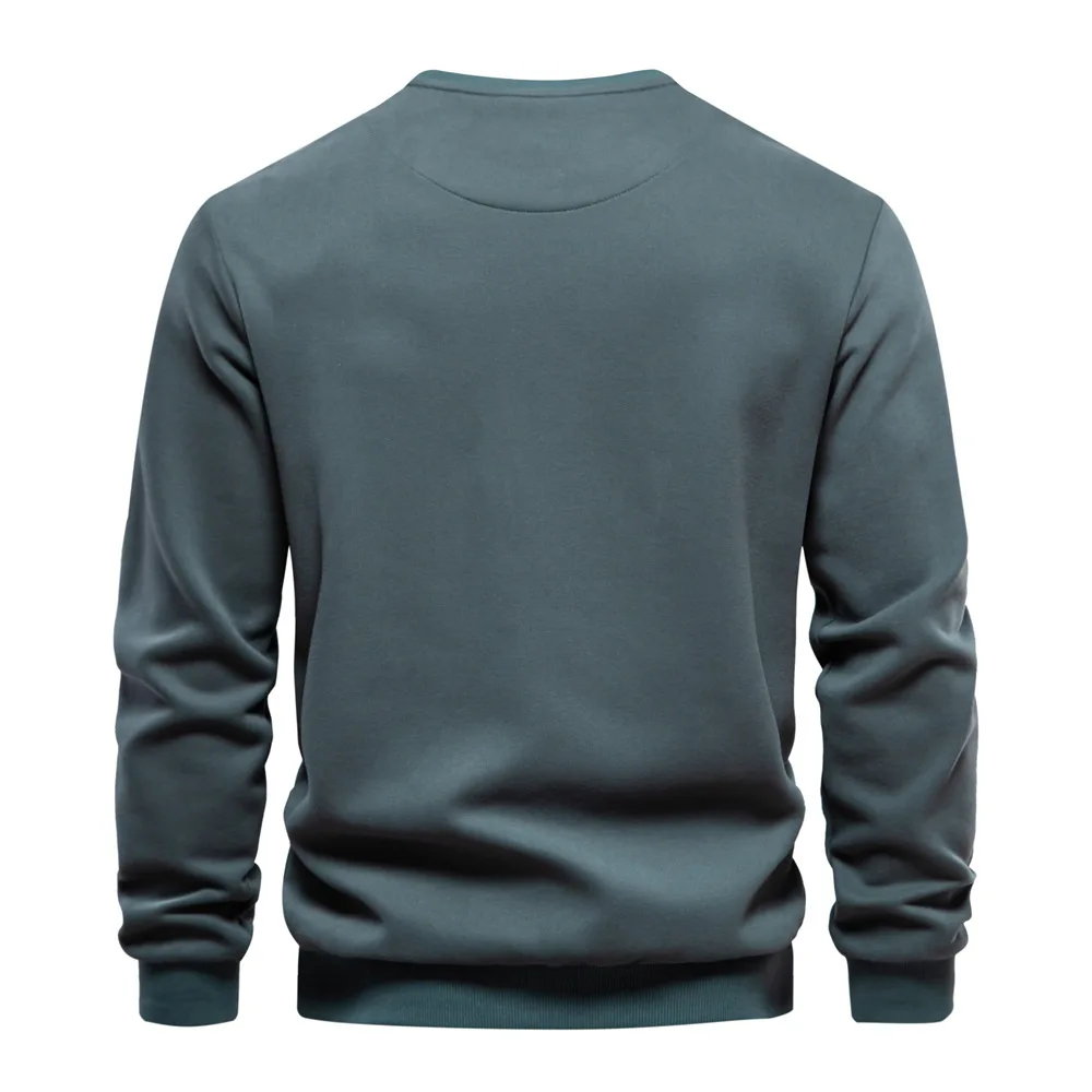 New Autumn High Quality Loose Cotton Sweatshirts for Men Zipper Pocket Mens Sweatshirts Casual Sport Men's Clothing Pullover Men