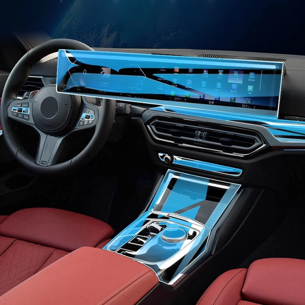 BMW 3 시리즈 G20 G21 2023 2024 인테리어 액세서리용 PPF 필름, 사전 재단된 투명 TPU 내비게이션 기어 패널 센터 콘솔