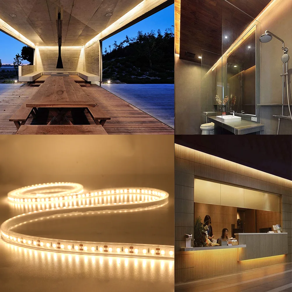 Waterproof 12V LED Light Strip - Flexible White/Warm White Ribbon with 120 LEDs/m
