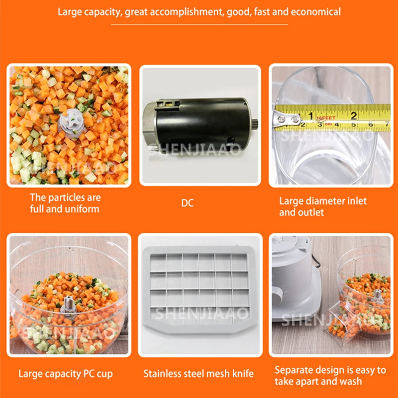 Commercial Electric Vegetable Dicing Machine Radish Carrot Potato Onion Granule Slice Cube Cutting Machine Home Food Processor 2