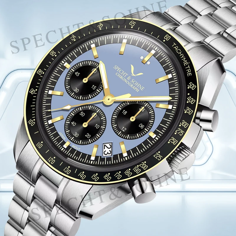 

Specht&Sohne 2023 New Men's Watches Top Luxury Quartz Watch For Men Sapphire Glass Japan VK63 Chronograph Male Wristwatch 42MM
