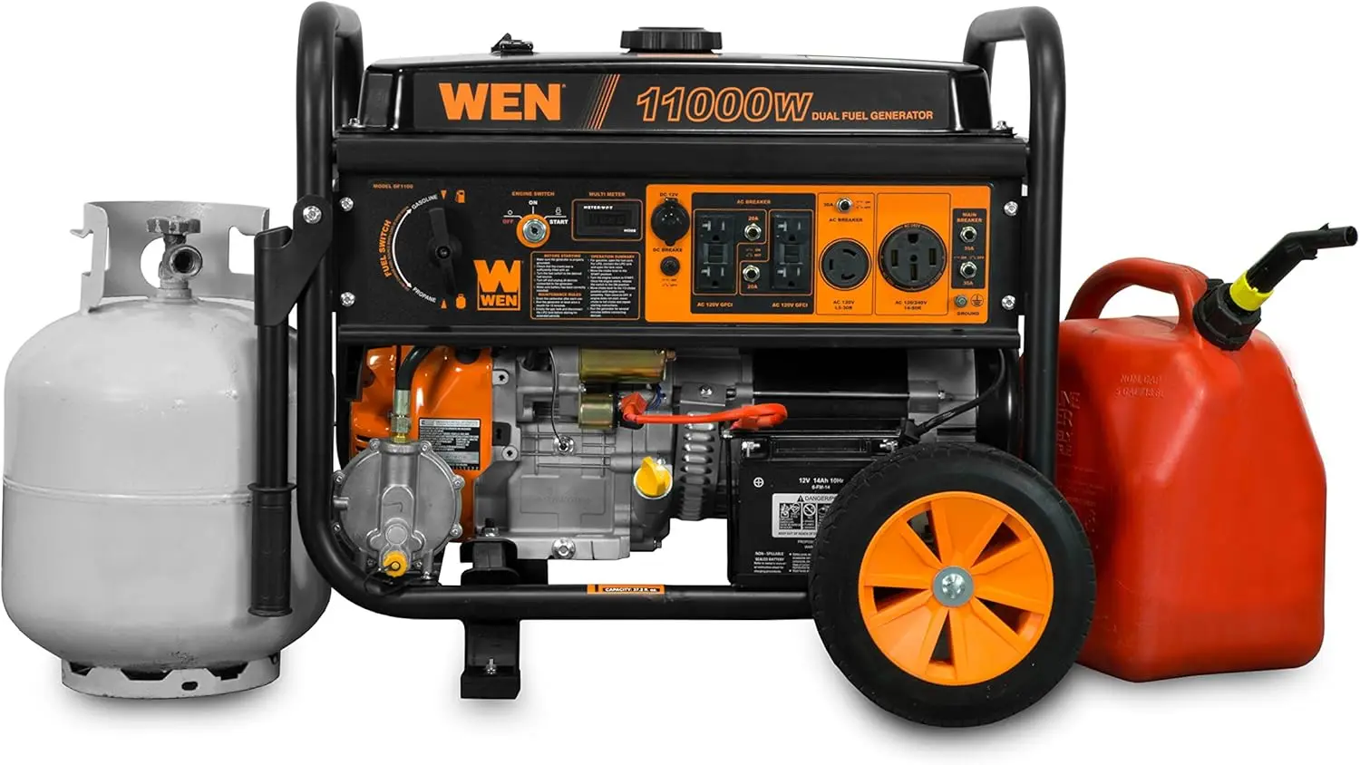 NEW-11,000-Watt 120V/240V Dual Fuel Portable Generator with Wheel Kit and Electric Start (DF1100T)