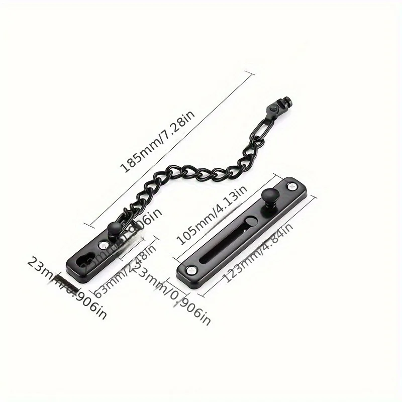 1pc Door Chain Lock Security Chain Guard Spring Anti Theft Press Heavy Duty Polished Latch Screw Guard Accessories