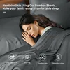 4/6Pcs 100% Bamboo Bed Sheet Set Luxury Smooth Bed Sheet Pillowcase Solid Color Bedding Set Double Queen Size Flat Fitted Sheets 4