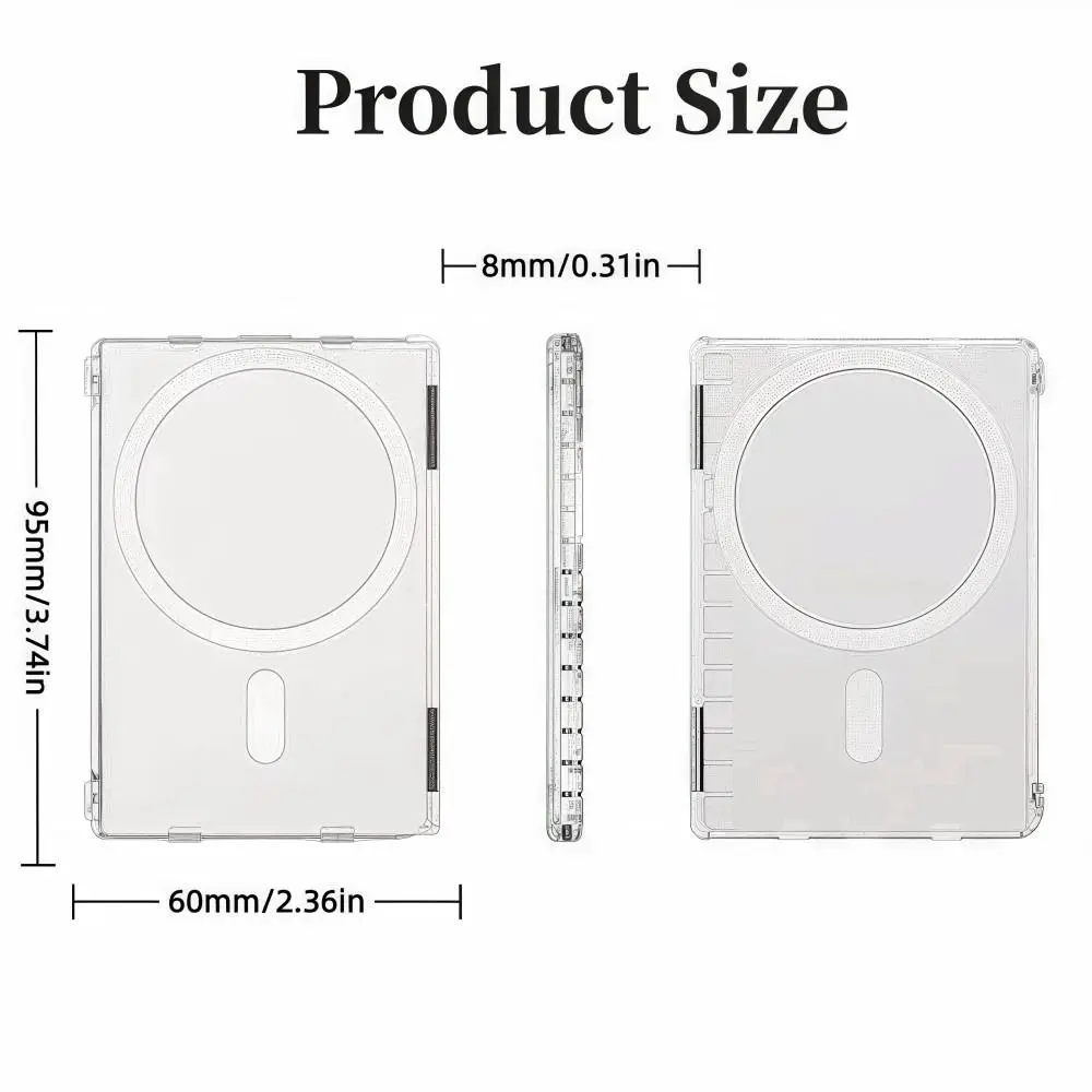 Transparent MagSafe-Compatible Card Sleeve with Dual Slots and Magnetic Stand