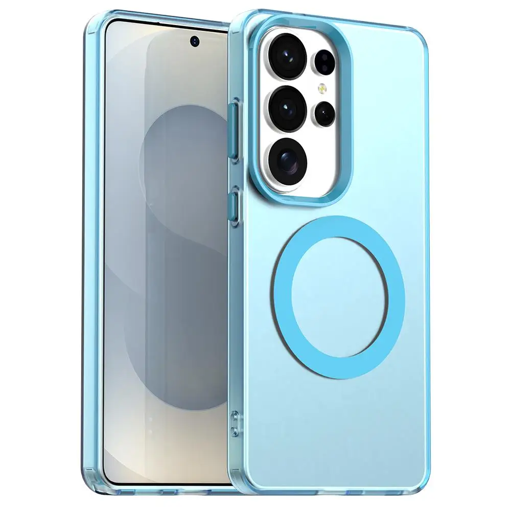 Vibrant Candy Color Magnetic Clear Phone Cover
