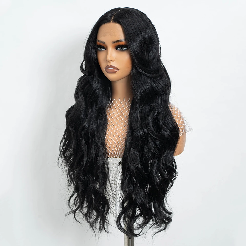 Synthetic Body Wave Lace Front Wigs For Women 28 inch Omber Blonde Black Lace Frontal Wigs Heat Resistant Fiber Cosplay Wig lace front wig synthetic hair wigs