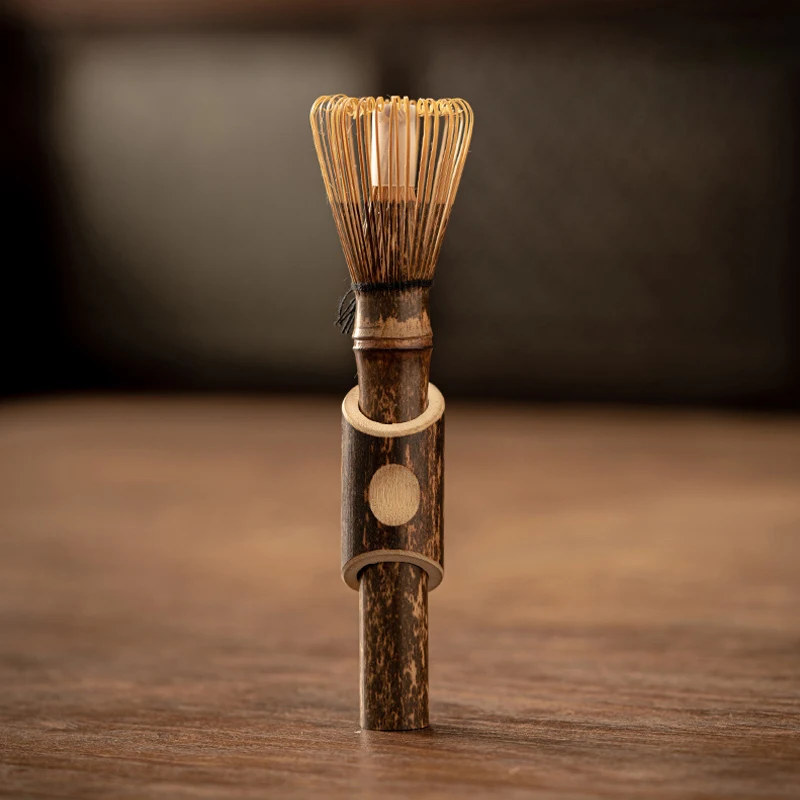 Matcha Whisk With Long Handle Matcha Powder Brush Tool Ceremony Accessory Japanese Style Handcurled Bamboo Tea Whisk
