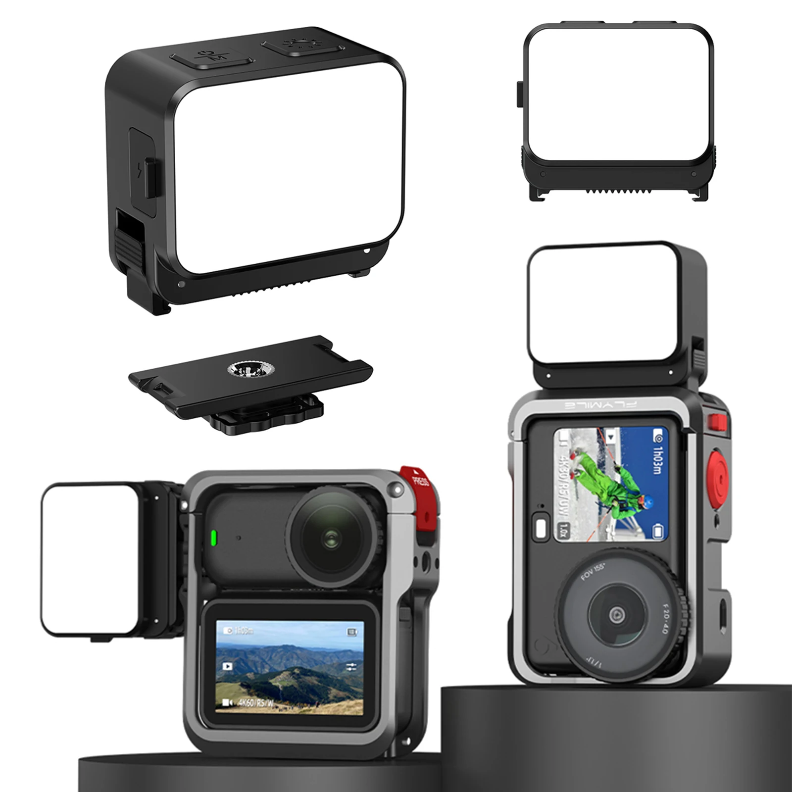Lumière LED magnétique pour caméra action Osmo Nano 6, 20 LED, 3 températures, étanche IPX4