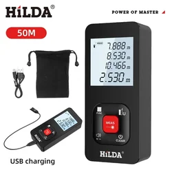 Rechargeable Laser Distance Measure with Angle Measurement - Multi-Mode Red/Green Light (50M CJ390)