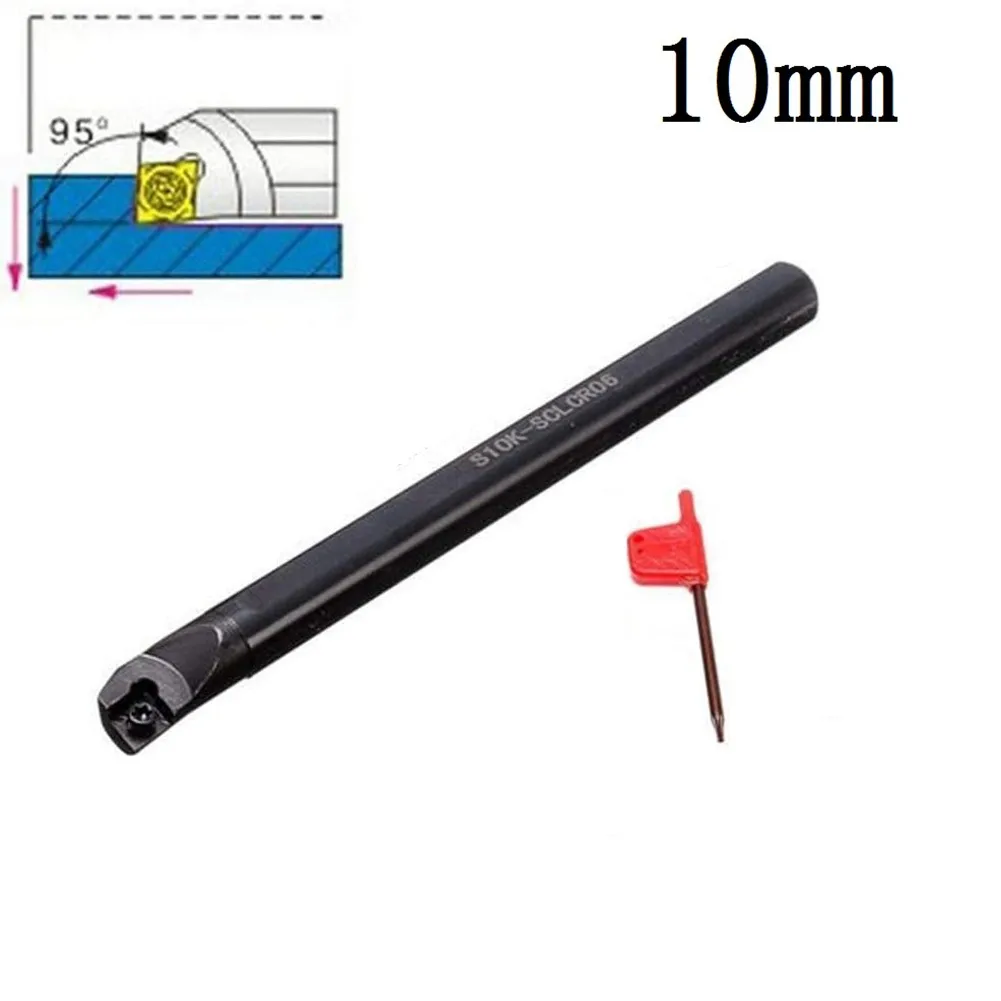 6/7/8/10mm SCLCR06 Schaft Drehmaschine Drehen Werkzeuge Halter Langweilig Bar Werkzeuge Drehmaschine Cutter Metall drehen Stangen Halter 10 stücke Einsätze – Detail 7