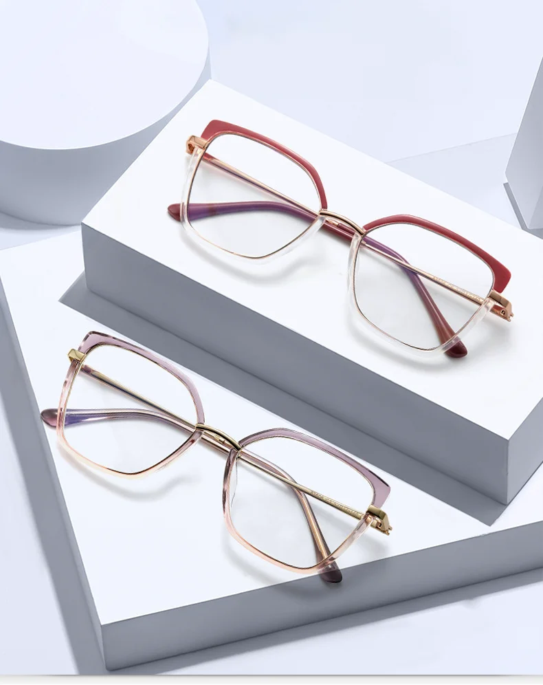 Hochwertige tr90 Damen brillen rahmen Damen brillen rahmen für Frauen verschreibung pflicht ige medizinische Brille Null Computer brille – Detail 2
