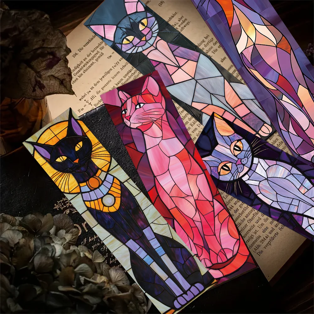 Cat Glass Textured Bookmarks 30pcs for Reading Book Marking