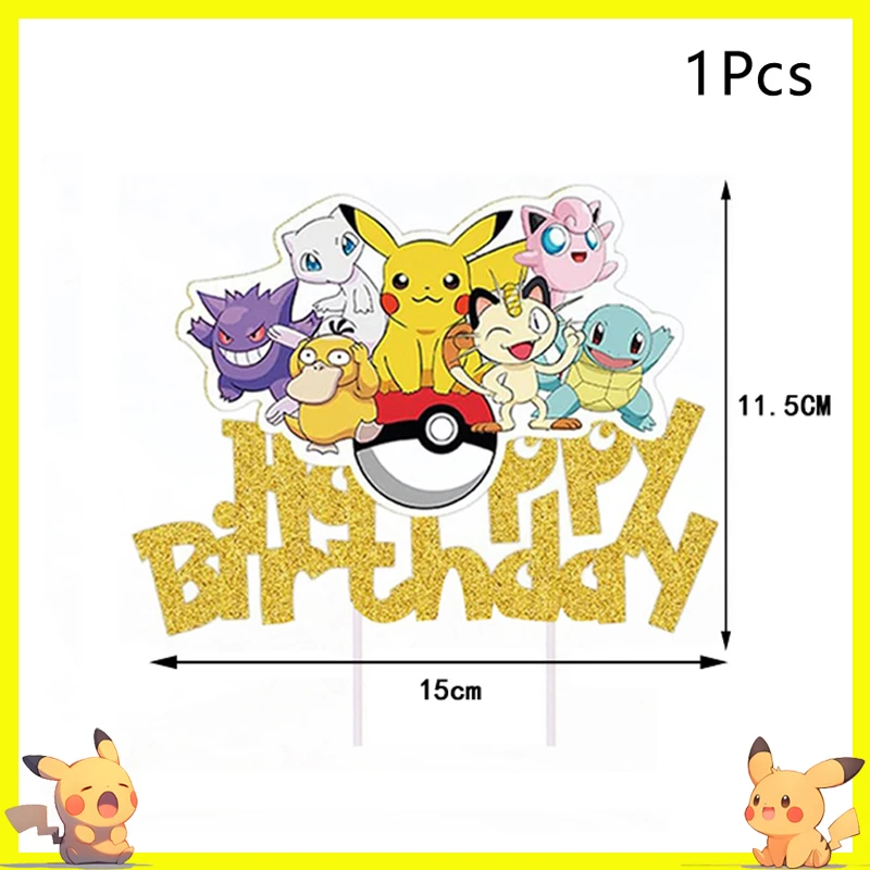 פיגורת עוגת פוקימון דמות אנימה פיקאצ'ו מסיבת יומולדת שמחה עיצוב עוגת פוקימון ציוד לילדים מתנה