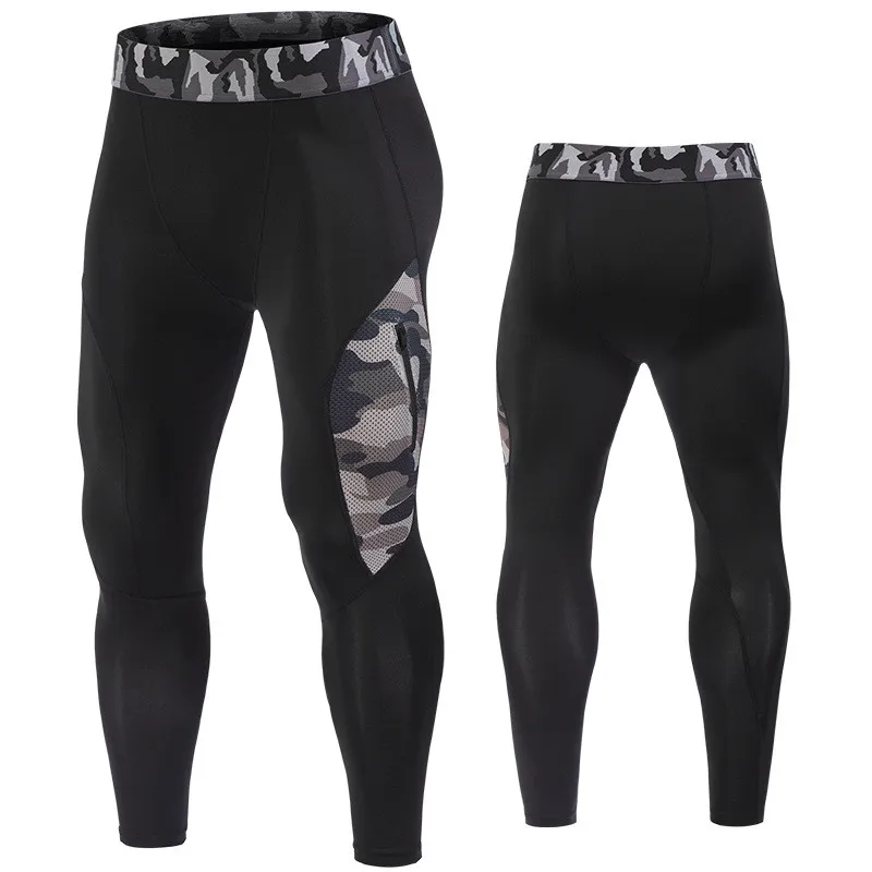 Men Outdoor Running Tights Pocket GYM Exercise Fitness Leggings Basketball Hiking Trainning Sport Soccer Compression Clothing 12