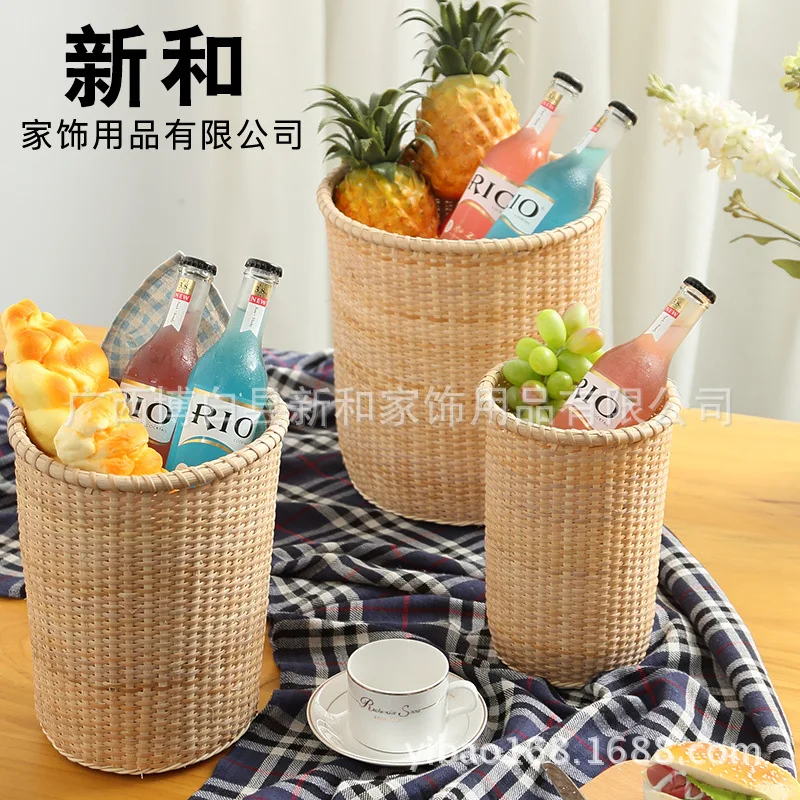

Rattan straw basket storage wickerwork basket simple modern bamboo bread basket