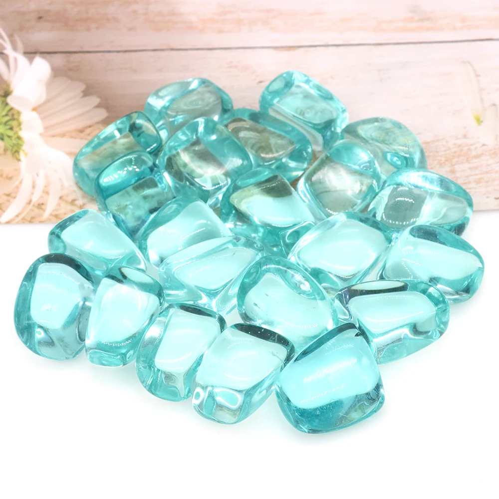 Wholesale Natural Ocean Blue Obsidian Tumbled Stones - Healing Energy Crystals for Home Decor and Aquarium Display