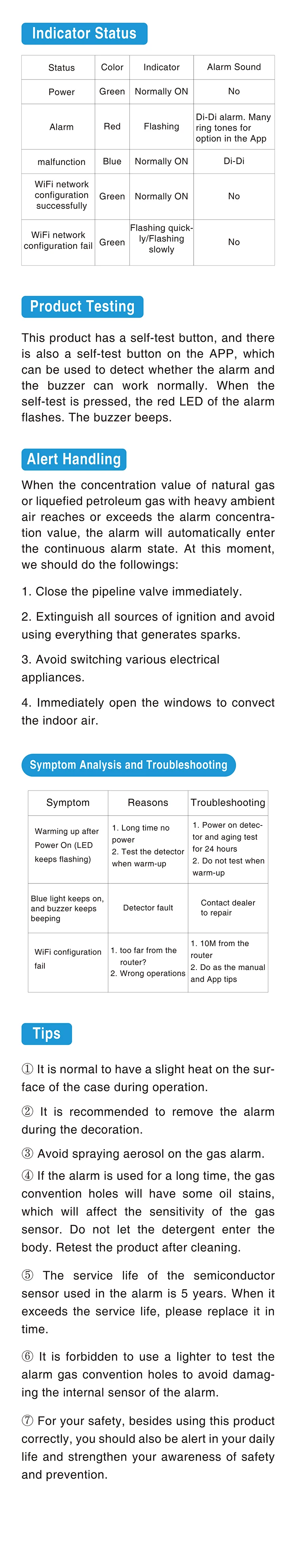 Tuya Zigbee Smart Natural Gas Sensor Combustible Household LPG Leakage Alarm Det