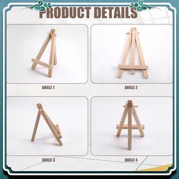 Easy To Use 25 Pieces Of Mini 5 Inch Wooden Easel. Business Cards, Display Photos, Small Canvases, Classroom DIY Arts And Crafts 1