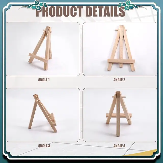 Easy To Use 25 Pieces Of Mini 5 Inch Wooden Easel. Business Cards, Display Photos, Small Canvases, Classroom DIY Arts And Crafts 1