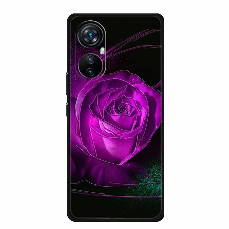 Elegant 3D Relief Emboss Black Silicone Soft Back Case