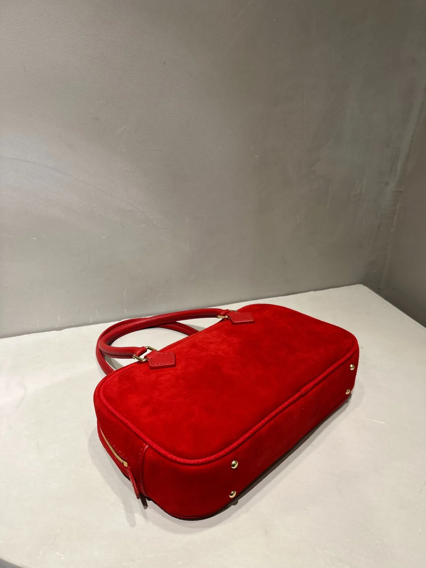 Maxdutti Minimalist Genuine Leather Bag Women Suede Single Shoulder Handbag Vintage Sheep  Fleece Boston Pillow Reverse Bag