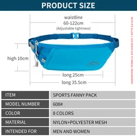 Running Bag Waist Bag 7.2 Inch Sports Phone Bag Men Women Waterproof Gym Bag Can Hold Water Cycling Phone Case Running Belt 2