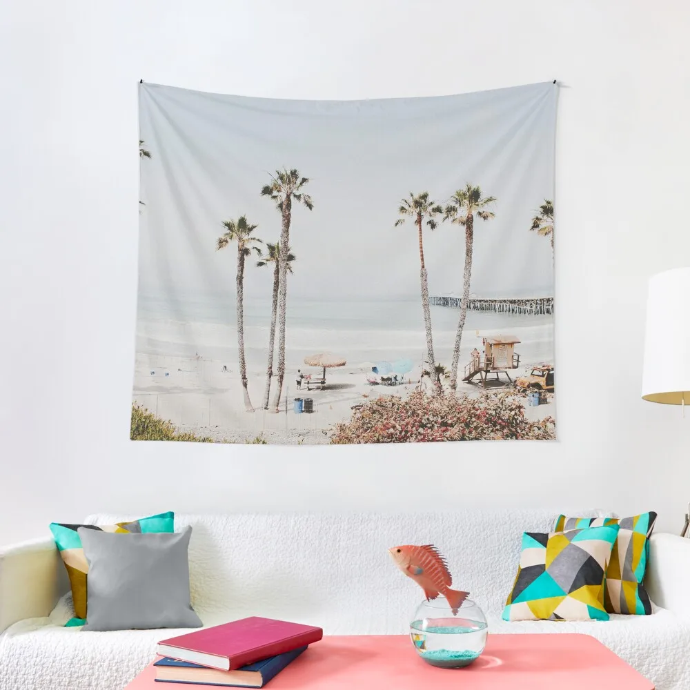 

palm trees x / san clemente, california Tapestry Wall Mural Room Aesthetic Decor Tapestry